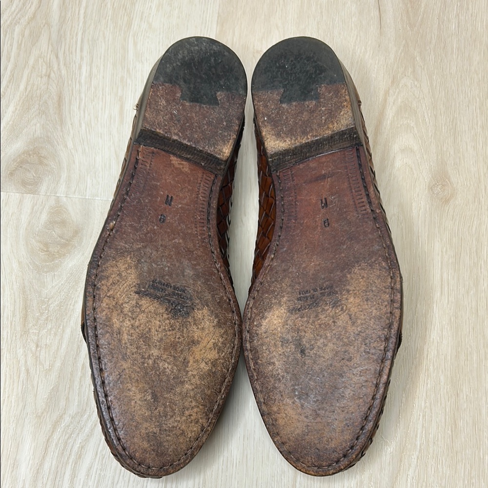 Bragano by Cole Haan 👞 Men's Brown Woven Leather Penny Loafers 9M Made in Italy - Picture 10 of 16